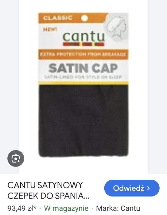 Czepek do spania Cantu czarny afroloki warkoczyki