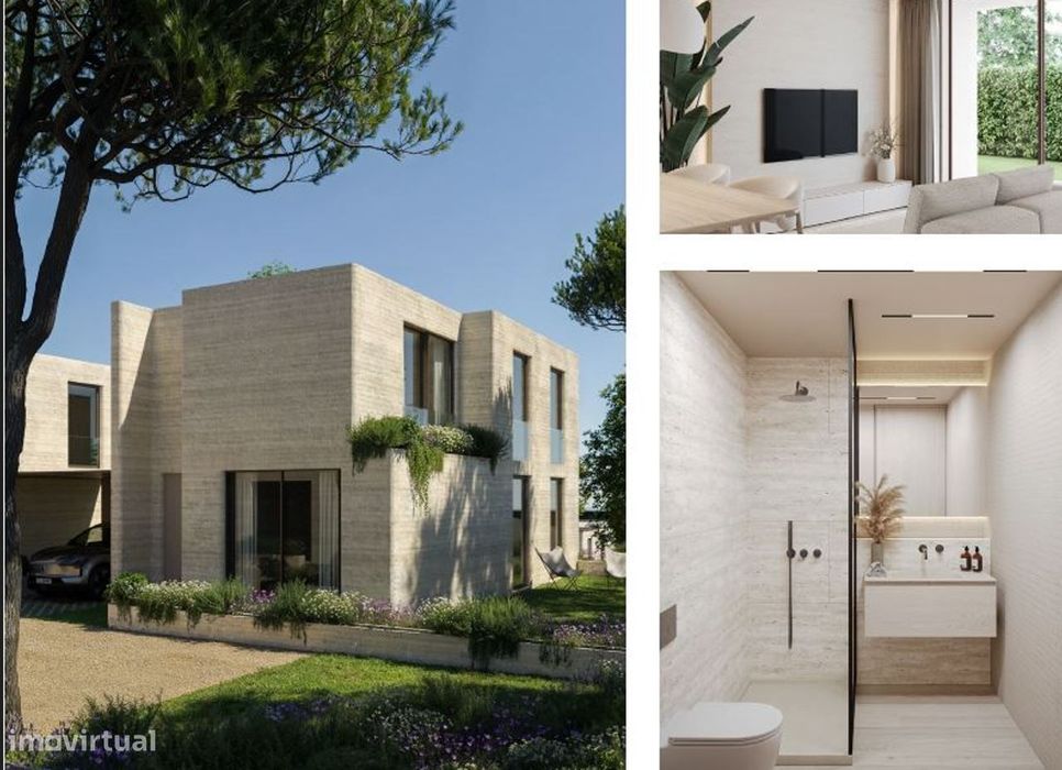Moradia T2 nova em Alfena | Jardim privativo | Condomínio com piscina