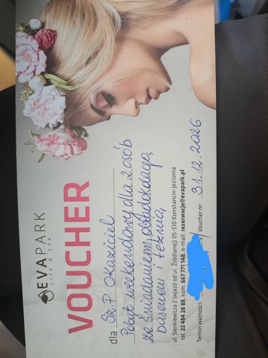 Voucher do SPA Eva Park Konstancin Jeziorna