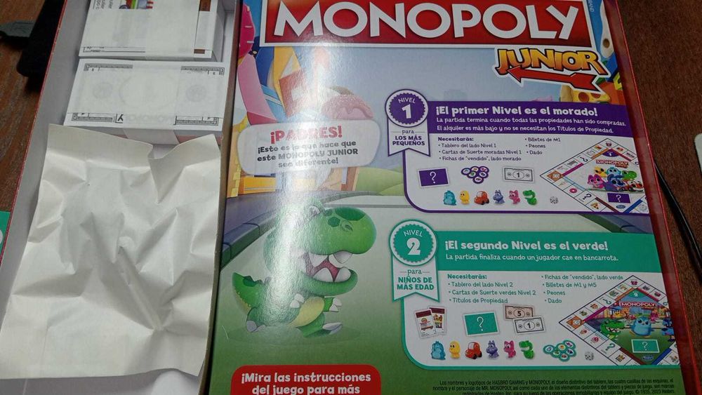 Jogo de Tabuleiro Monopoly Junior 2 em 1 Hasbro Gaming
