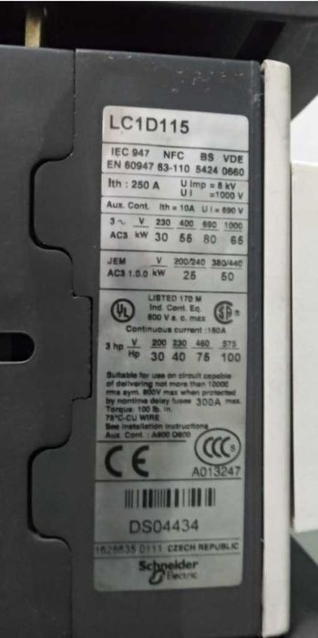 Stycznik Telemecanique Lc1d115p7