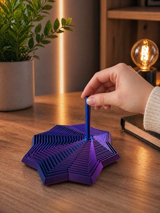 Стильный 3D декор / антистресс восьмиугольная игрушка с градиентом (фиолетово-синий) – оригинальный подарок ,гироскоп