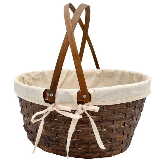 Koszyk bambusowy pojemnik dekoracyjny organizer na drobiazgi brązowy