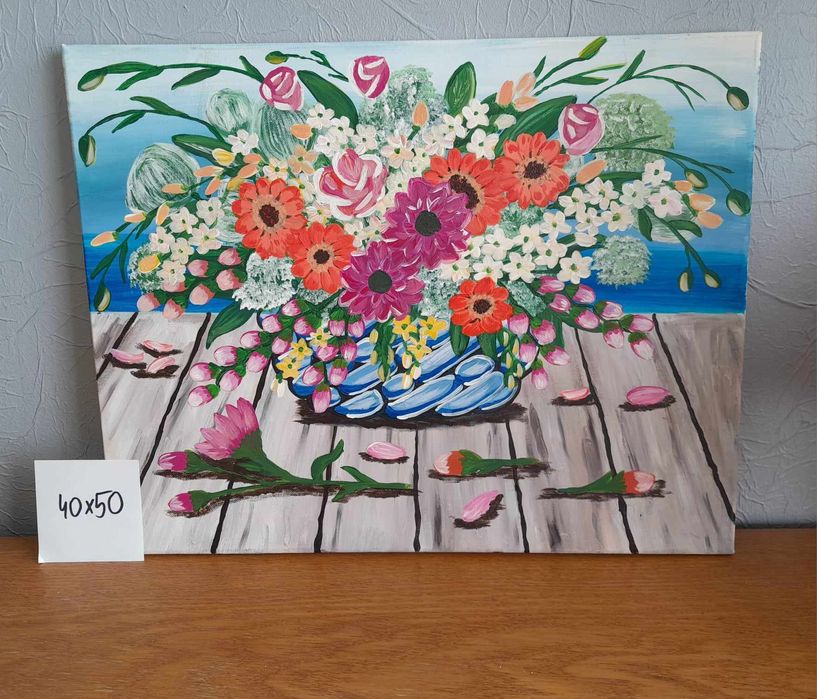 Obrazy ręcznie malowane akrylami