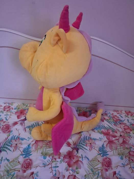 Pluszak smok żółto różowy