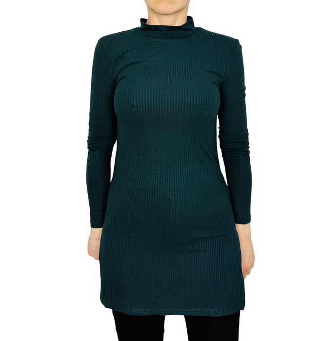 Ciemnozielona tunika z półgolfem XS 34