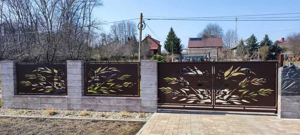 Brama przesuwna 4m + furtka 1m - PRODUCENT - RÓŻNE WZORY