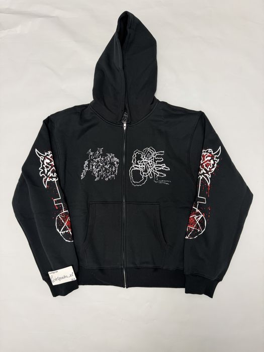 зип худи мерч Ken Carson Agreat chaos like balenciaga vetements rick