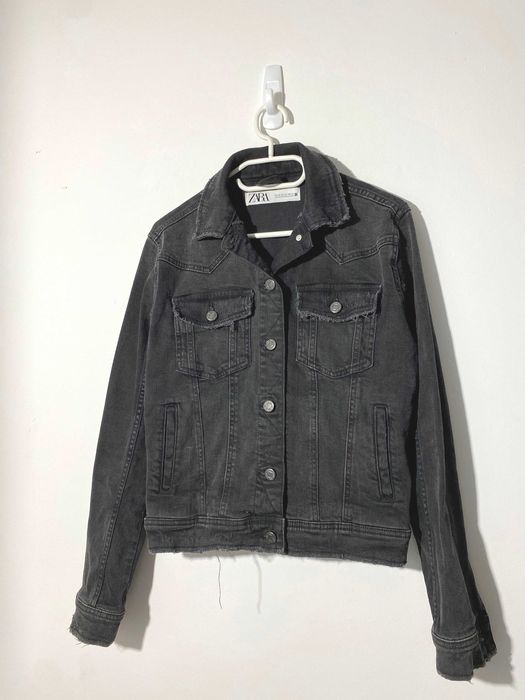 jak Nowa katana szara Zara grafit XS 34 elastyczna kurtka jeans basic