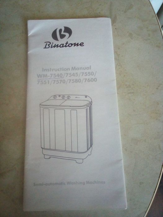 Пральна машина напівавтомат Binatone WM 7540 стиральная полуавтомат