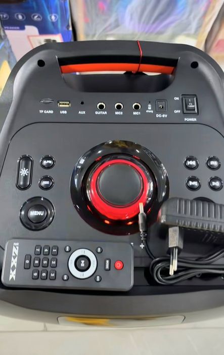 Блютуз колонка на 100Вт 2 мікрофона. Еквалайзер та караоке-режим