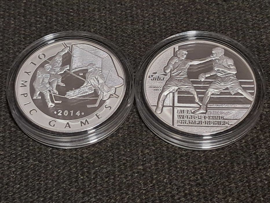 Moedas de prata [Proof], 1 onça com certificado e caixa original