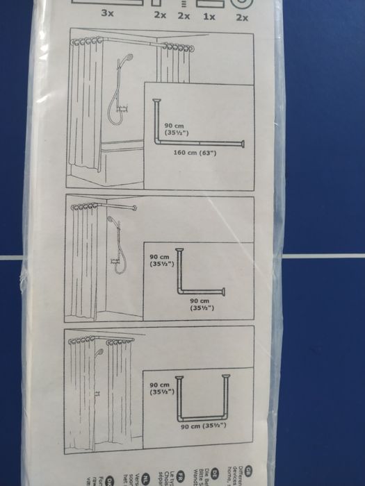 Suporte cortina chuveiro branco