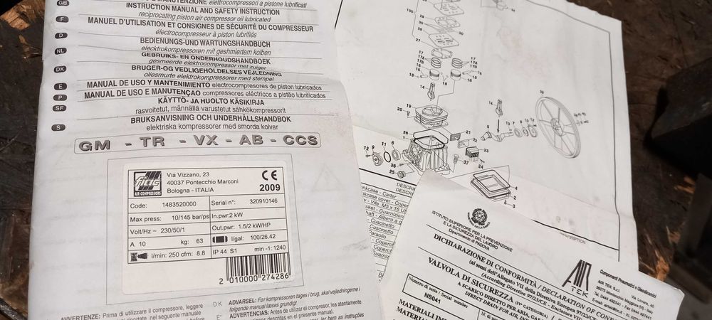 Sprężarka kompresor 100 litrów