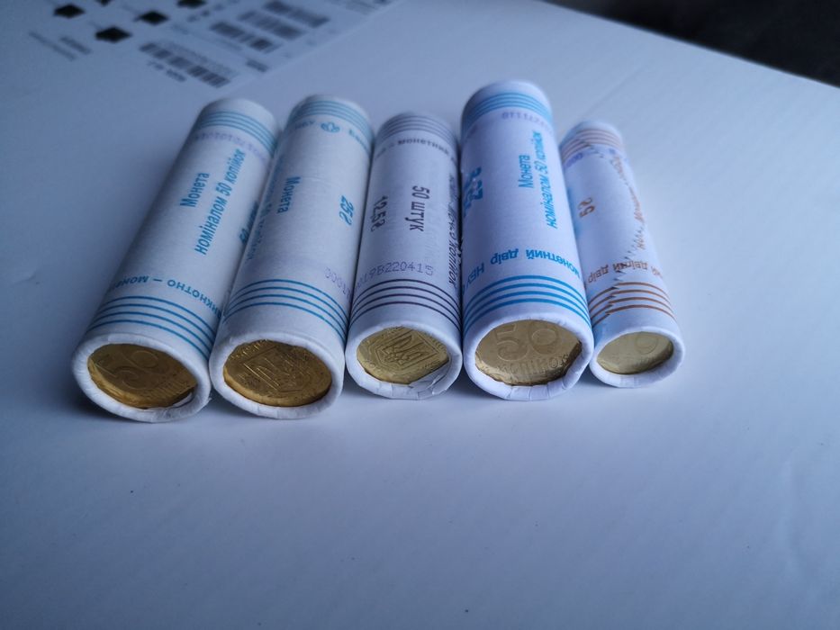 Продам ролли монет 50, 25, 10, 5, 1 копійок в Ідеальному Стані.