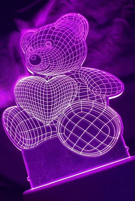 3D ночник "Мишка с сердцем"