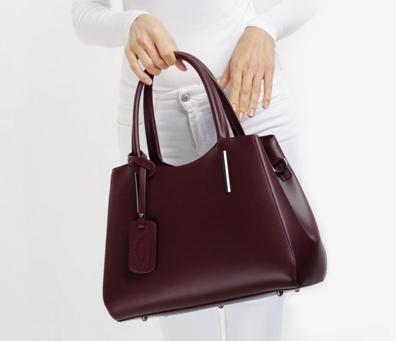 Сумка коричнева шкіряна Сумка шоколад кожаная Графит Италия