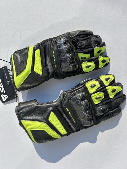 Rekawice motocyklowe Seca Atom flou yellow rozmiar XXL (12) Sportowe!
