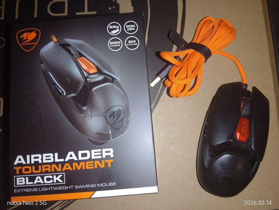 Mysz Cougar Airblader Tournament Black | 2000Hz | 62g | Stan Idealny