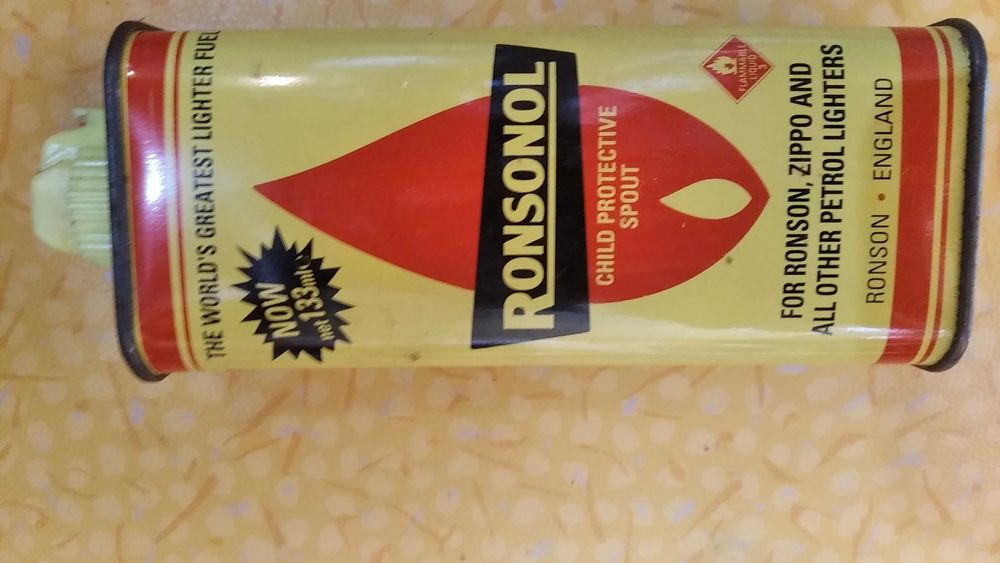 Lata Vintage Gaz para esqueiros Ronsonol Ronson Zippo