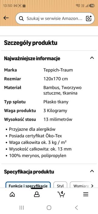 Dywan 120x170 cm_czarny w kwiaty_czerwony_zielony_niebieski_kremowy