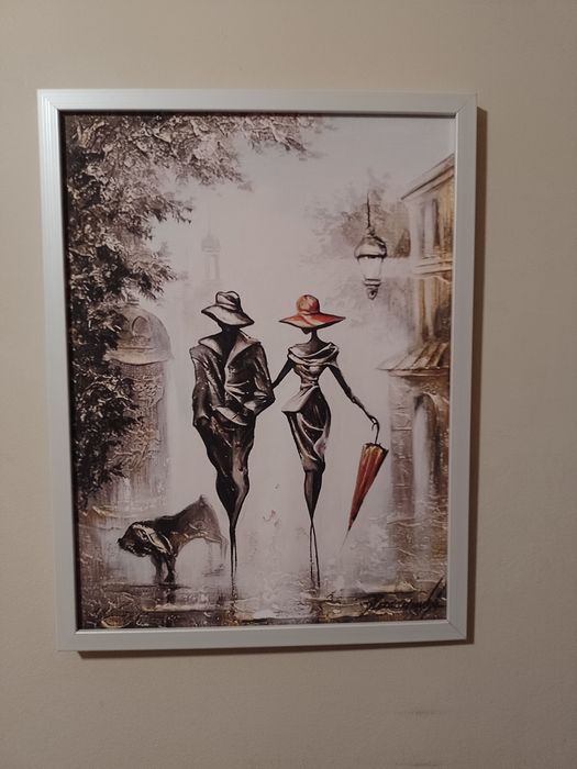 Obrazy w Ramie Zestaw 3szt Płotno Abstrakcja Romantyczna Para 40x30