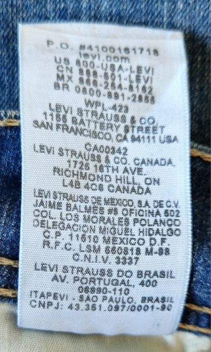 Levi's jeansy bootcut biodrówki przetarcia z USA