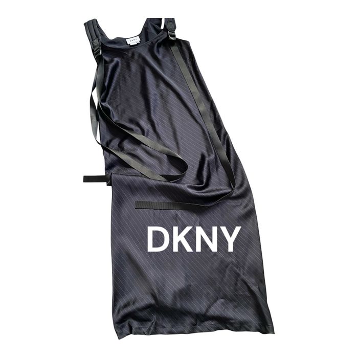 Dkny piekna satynowa dluga sukienka orginalna roz 36