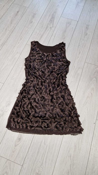 Плаття коротке на вечір, шоколадне