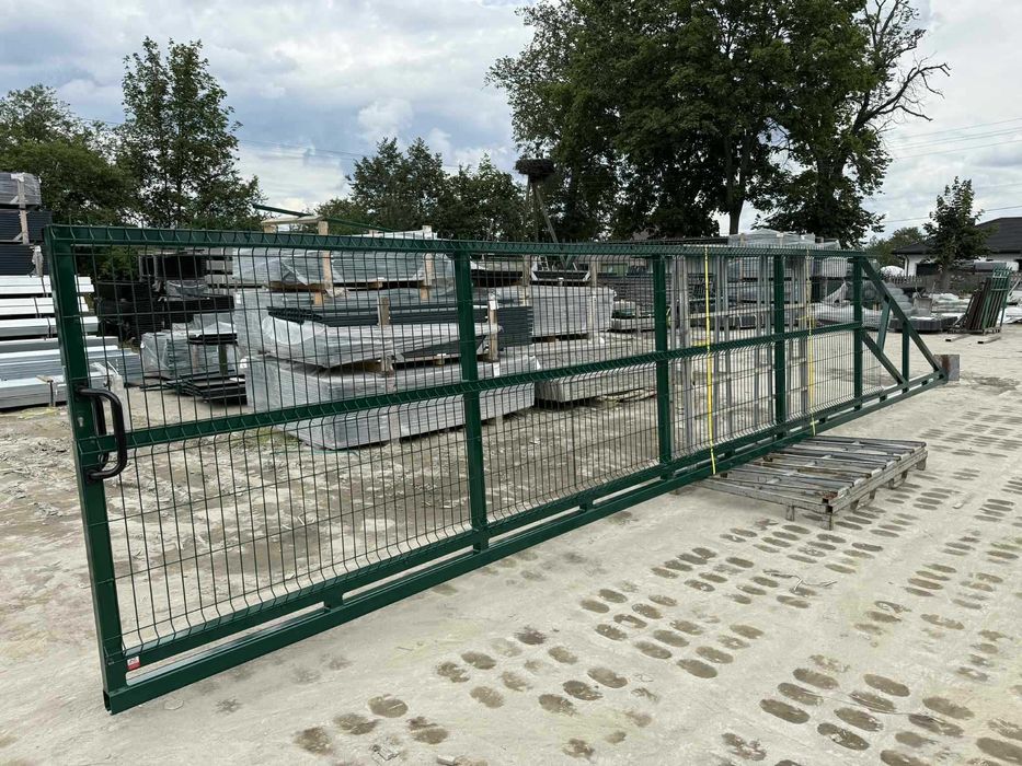 Bramy przesuwne panelowe palisadowe kute  ocynk PRODUCENT podlaskie