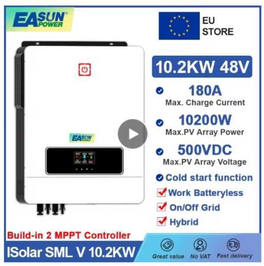 EASUN 10,2 кВт гібридний сонячний інвертор 48 В, 230 В AC
