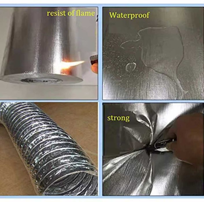 Taśma folia aluminiowa naklejana 5cm x 20m 1rol,uszczelnienie,izolacja