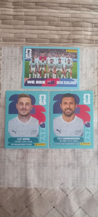 3 cromos nova Zelândia Mundial 2026