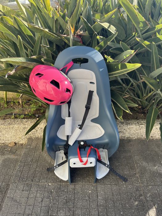 Porta criança em bicicleta + capacete