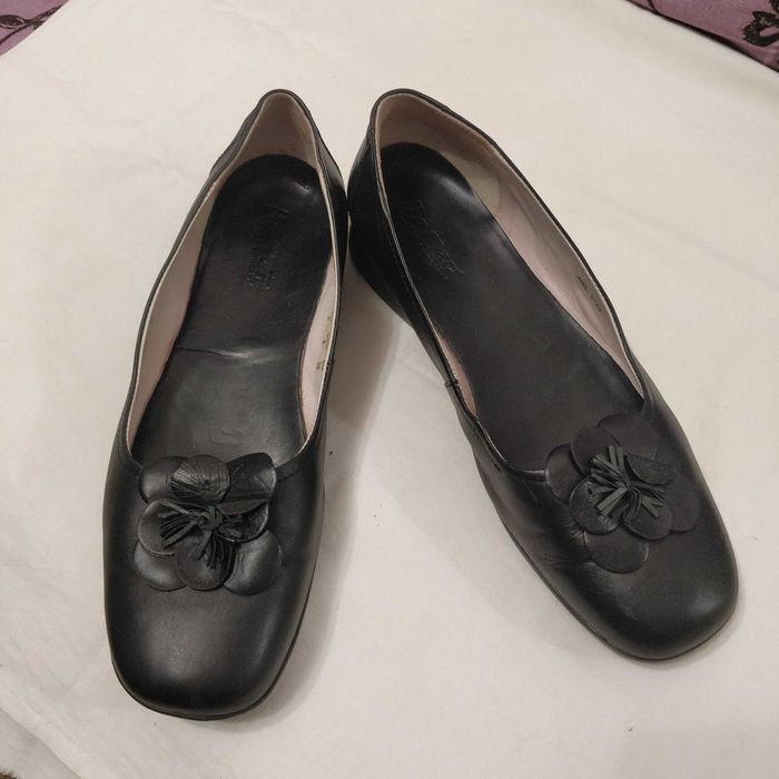 Туфли балетки кожаные Hotter на стопу 25-25,5 см (37)