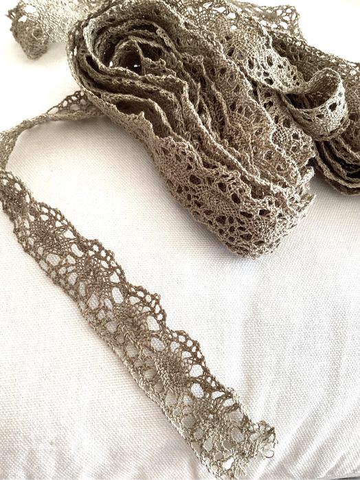 Koronka bawełniana szara