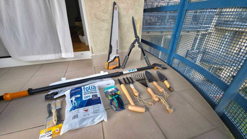 MEGA Zestaw Ogrodniczy FISKARS PRO + GREENMILL – Stan Idealny (1 raz użyte) + PARAGONY