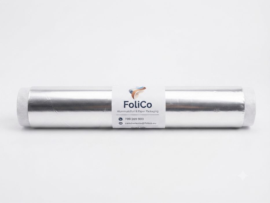 FOLIA ALUMINIOWA gastronomiczna  14 MIC 70m  1.2 kgmocna rolka