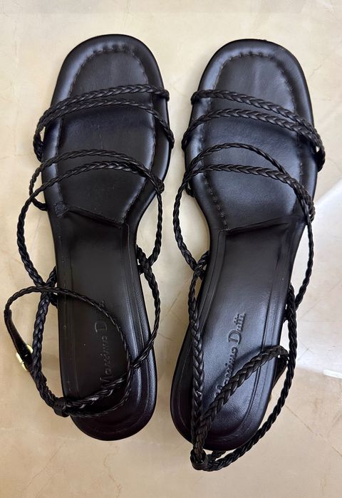 Massimo Dutti плетені коричневі шкіряні босоніжки сандалі босоножки 39