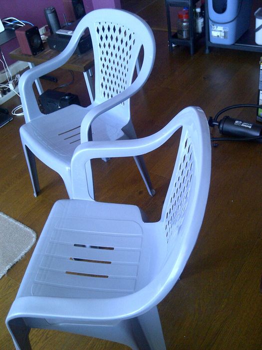 krzesła plastikowe 2 sztuki szare