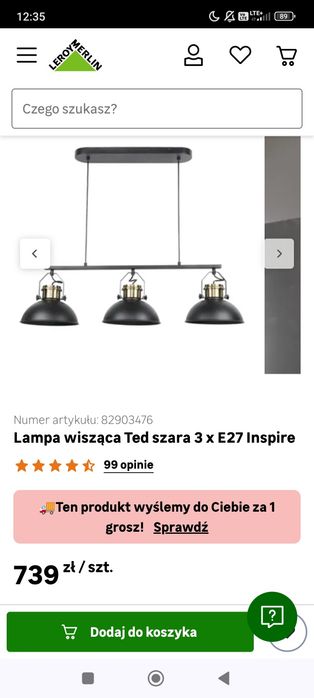 Lampa wisząca Ted inspire