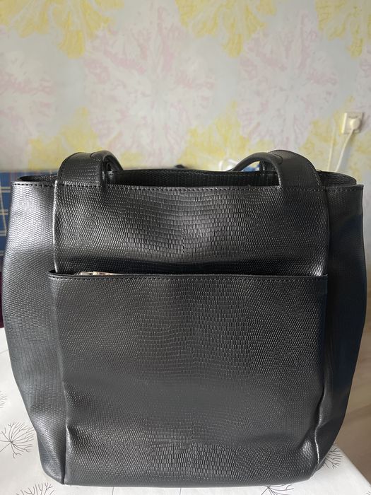 Фірмова шкіряна чорна  сумка шопер Briar