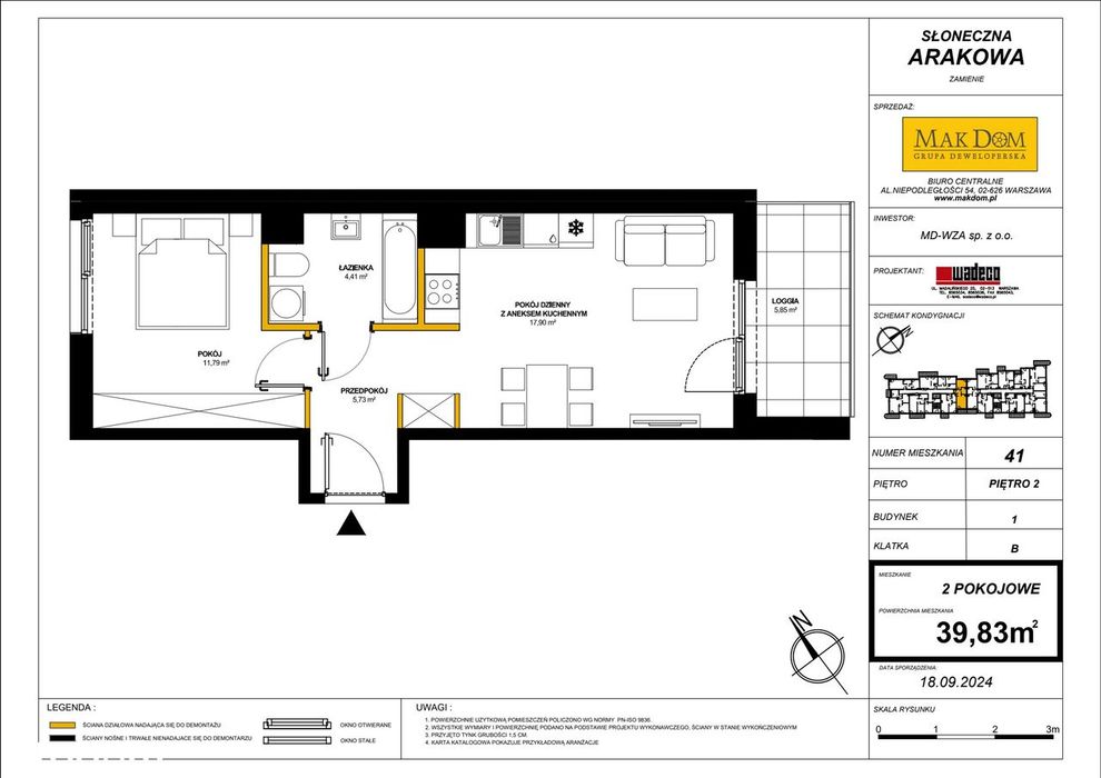 2-pokojowe mieszkanie 40 m² + loggia - View 2
