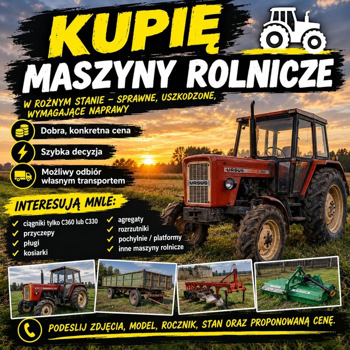 Kupię maszyny rolnicze