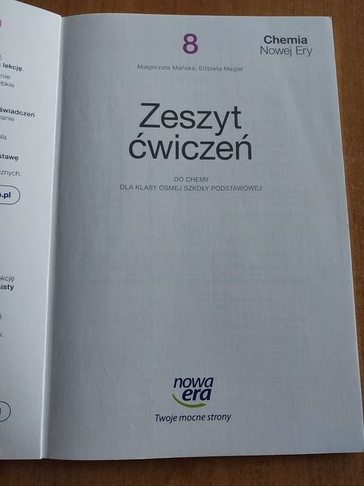 Zeszyt ćwiczeń klasa 8 Chemia  nowa era
