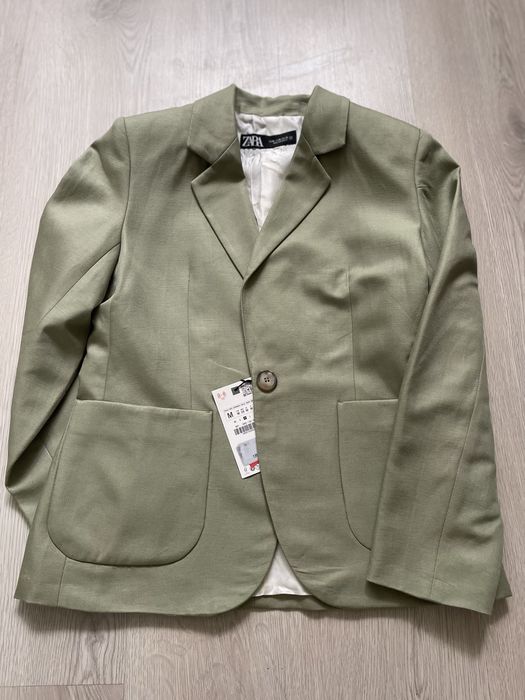 Блейзер Zara піджак, жакет льон+віскоза, М