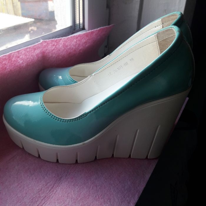 Туфельки на платформе салатовые