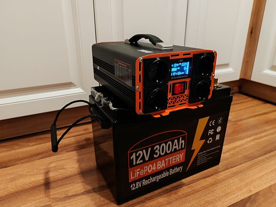 Akumulator LiFePo4 300ah 12V ładowarka BMS magazyn kamper off-grid