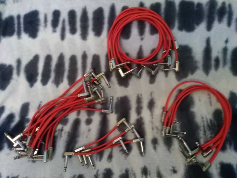23 Cabos Patch Ernie Ball Flat Ribbon P/ Pedaleira (Como Novos)