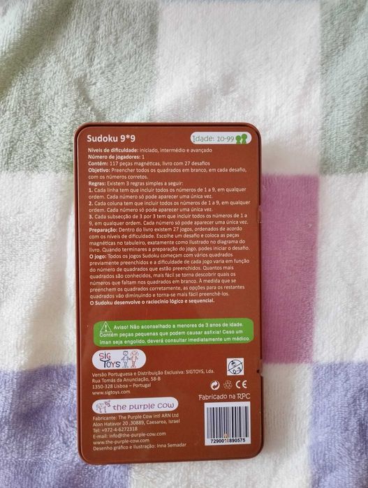 Jogo Sudoku para viagem